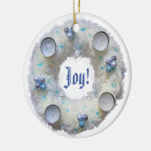 Advent Wreath Silver und Blue Keramik Ornament (Links)