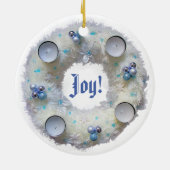 Advent Wreath Silver und Blue Keramik Ornament (Hinten)
