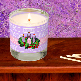 Advent Wreath Word Stripes zentrierte Kerze