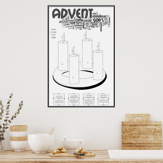 Adventfarbe nach Anzahl Poster (Küche)