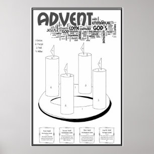 Adventfarbe nach Anzahl Poster