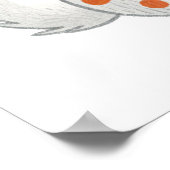 Adventsbär Orange & White spielerisch Bunny Art Poster (Ecke)