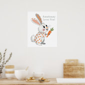 Adventsbär Orange & White spielerisch Bunny Art Poster (Küche)