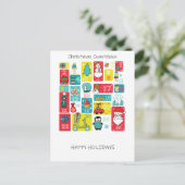Adventskalender einzigartig farbenfroh feiertagspostkarte (Stehend Vorderseite)