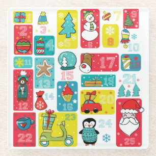 Adventskalender Glasuntersetzer