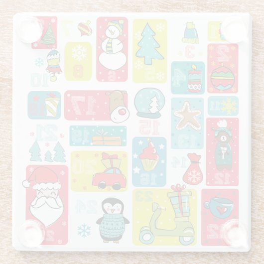 Adventskalender Glasuntersetzer (Rückseite)