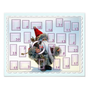 adventskalender mit bärtigem nikolaus fotodruck