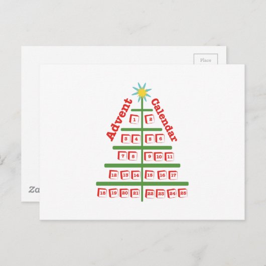 Adventskalender Postkarte (Vorne/Hinten)