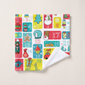 Adventskalender Weihnachten Badhandtuch Set (Waschlappen)