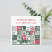 Adventskalender Weihnachtskarte Einladung (Stehend Vorderseite)