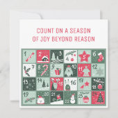 Adventskalender Weihnachtskarte Einladung (Vorderseite)