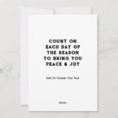 Adventskalender Weihnachtskarte Feiertagskarte (Rückseite)