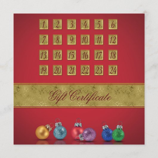 Adventskalender Weihnachtsschmuck (Vorderseite)