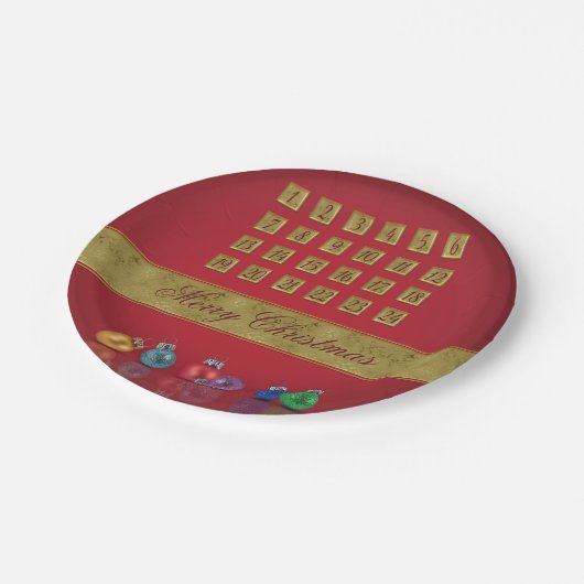 Adventskalender Weihnachtsschmuck Pappteller (Schrägansicht)