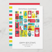 Adventskalender Weihnachtsstil Cartoon Feiertagskarte (Vorne/Hinten)