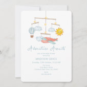 Adventure Airplane Heißluftballon Babydusche Einladung (Vorderseite)