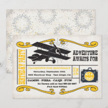 Adventure Airplane Ticket Geburtstagsparty