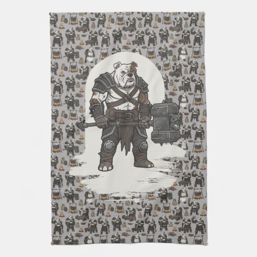 adventure American Bulldog gladiator dog Geschirrtuch (Vertikal)