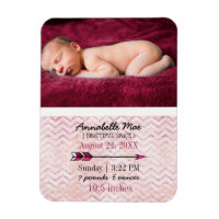 Adventure Arrow Baby Girl Birth Ankündigung Foto