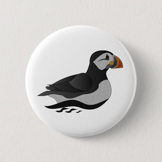 Adventure Atlantic Puffin Cartoon Button (Vorderseite)