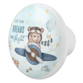 Adventure Aviation Niedlich Bear Blue Flugzeug Keramikknauf (Rechts)