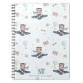 Adventure Aviation Niedlich Bear Blue Flugzeug Mon Notizblock (Vorderseite)