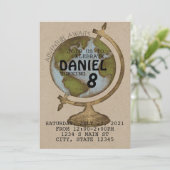 Adventure Await Birthday Einladung (Stehend Vorderseite)