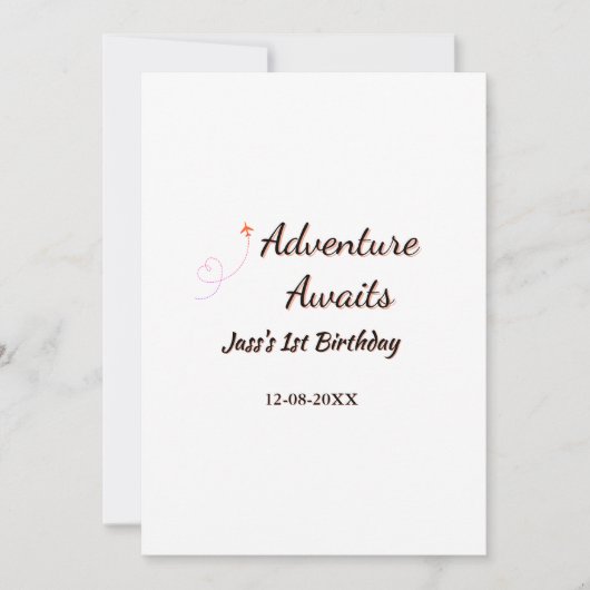 Adventure awaits 1st birthday name date planeretro einladung (Vorderseite)