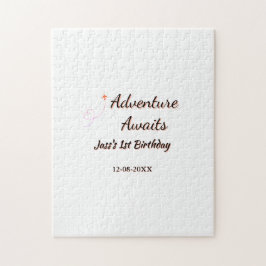 Adventure awaits 1st birthday name date planeretro puzzle