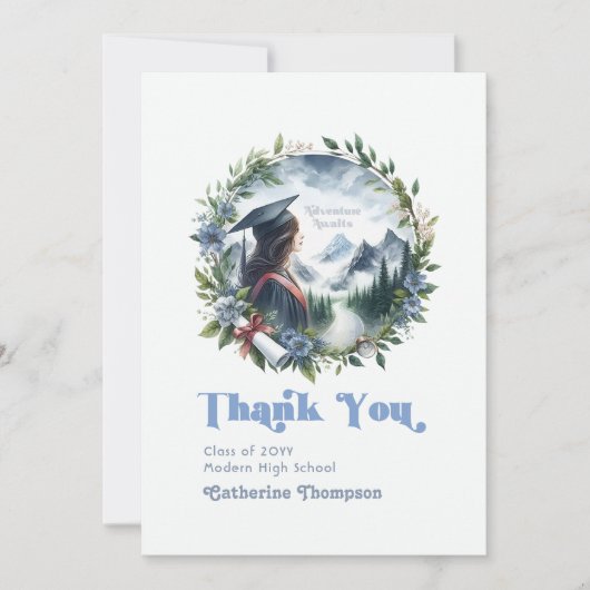 Adventure Awaits Abschluss Dankeskarte (Vorderseite)