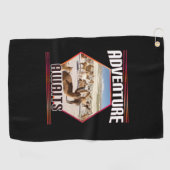 Adventure Awaits - Alpaca Llama Reise Golfhandtuch (Horizontal)