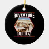 Adventure Awaits - Alpaca Llama Reise Keramik Ornament (Vorne)