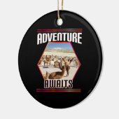 Adventure Awaits - Alpaca Llama Reise Keramik Ornament (Links)