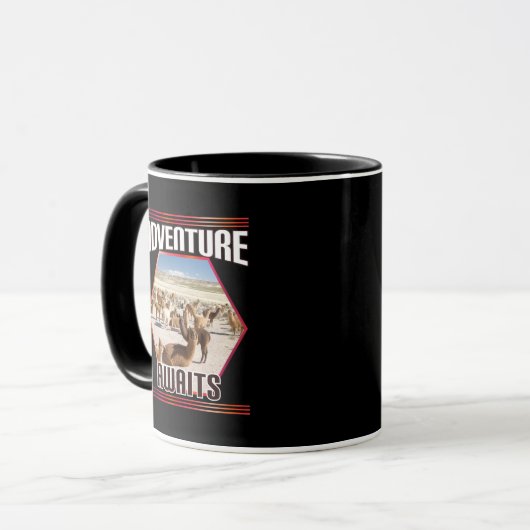 Adventure Awaits - Alpaca Llama Reise Tasse (Vorderseite Links)