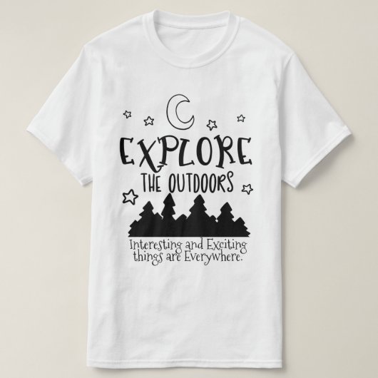 "Adventure Awaits" Anpassbarer T - Shirt (Design vorne)