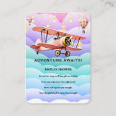 Adventure Awaits Aviation Baby Shower Begleitkarte (Vorderseite)
