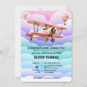 Adventure Awaits Aviation Baby Shower Einladung (Vorderseite)