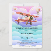 Adventure Awaits Aviation Baby Shower Einladung (Vorderseite)