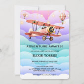 Adventure Awaits Aviation Baby Shower Einladung (Vorderseite)