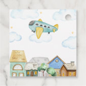 Adventure Awaits Aviator Airplane Baby Shower  Geschenkanhänger (Rückseite)