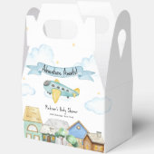 Adventure Awaits Aviator Airplane Baby Shower  Geschenkschachtel (Offen)
