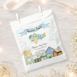 Adventure Awaits Aviator Airplane Baby Shower Geschenktütchen