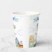 Adventure Awaits Aviator Airplane Baby Shower  Pappbecher (Links)