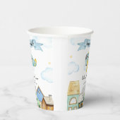 Adventure Awaits Aviator Airplane Baby Shower  Pappbecher (Rechts)