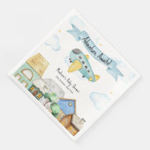 Adventure Awaits Aviator Airplane Baby Shower  Serviette (Ecke)