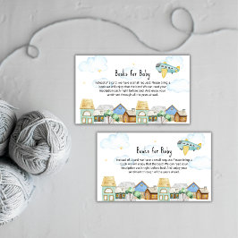 Adventure Awaits Aviator Books For Baby Shower Begleitkarte