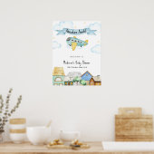 Adventure Awaits Aviator City Baby Shower Welcome  Poster (Küche)