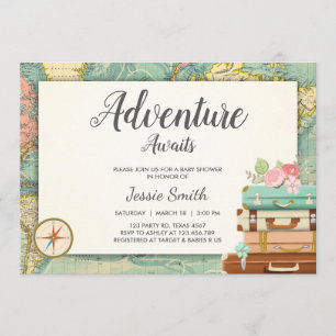 Adventure Awaits Baby Dusche Einladung Reiseplan