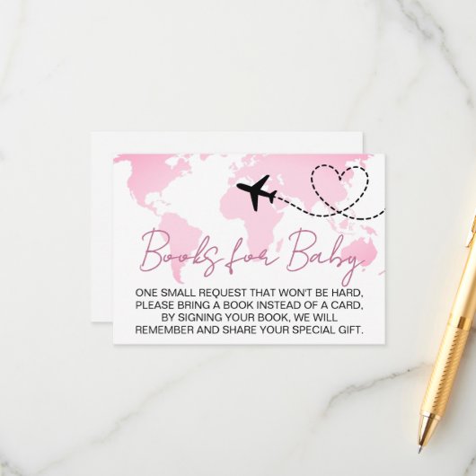 Adventure Awaits Baby Shower Books for Baby Begleitkarte (Vorderseite/Rückseite Beispiel)