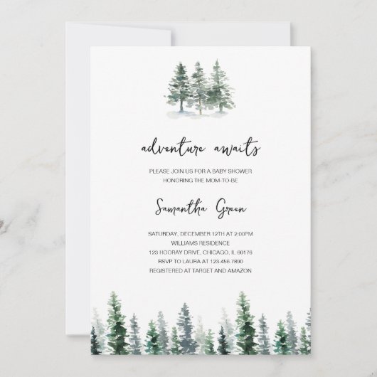 Adventure Awaits Baby Shower Einladung (Vorderseite)